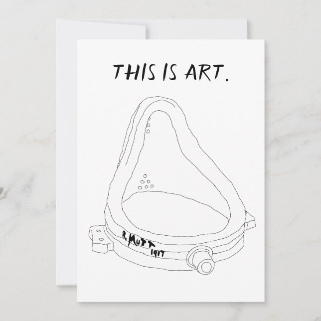 Marcel Duchamp's Fountain R.Mutt 1917 Invitation (Front)