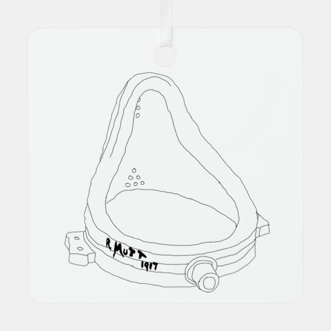 Marcel Duchamp's Fountain R.Mutt 1917 Metal Tree Decoration (Front)