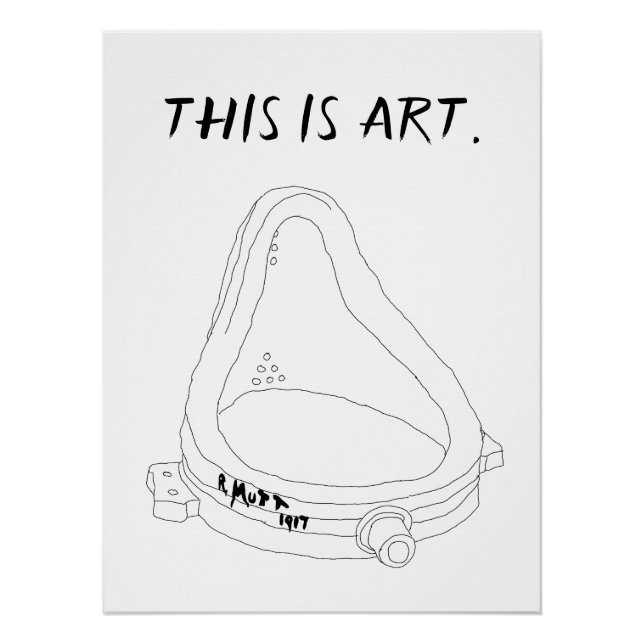 Marcel Duchamp's Fountain R.Mutt 1917 Poster (Front)