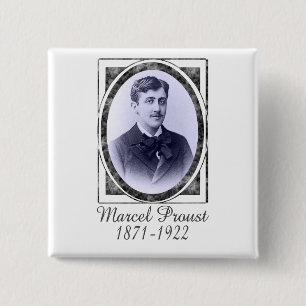 Marcel Proust 15 Cm Square Badge