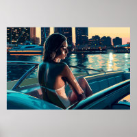 Marcela enjoying a Miami sunset on the water