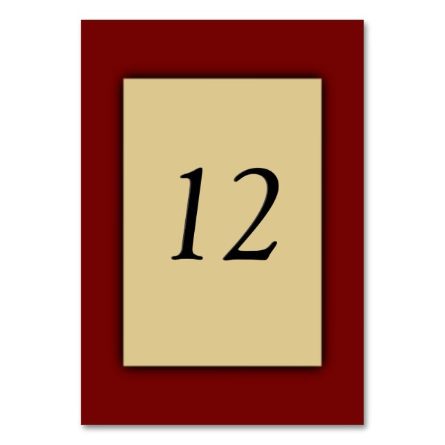 Marcella Table Number Table Cards (Front)