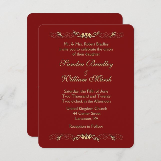 Marcella  Wedding Invitation (Front/Back)