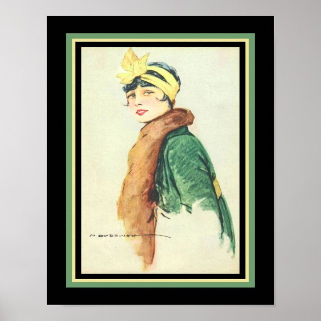 Marcello Dudovich 1920s Art Deco Flapper Print (Front)