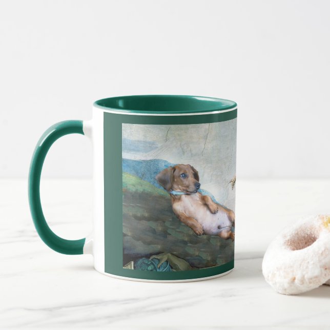 Marcello the creation of dog 11 oz Art Mug (With Donut)