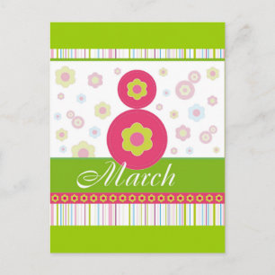 March8 March eight International Women's Day Postcard