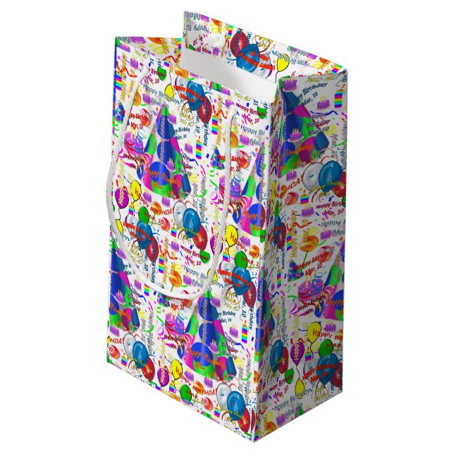 March, 10 Birthday Gift Bag (Back Angled)