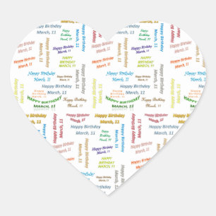 March, 11 Birthday Sticker