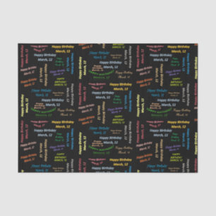 March, 12 Birthday Tissue Paper