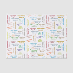 March, 14 Birthday Tissue Paper