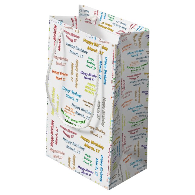 March, 17 Birthday Gift Bag (Back Angled)