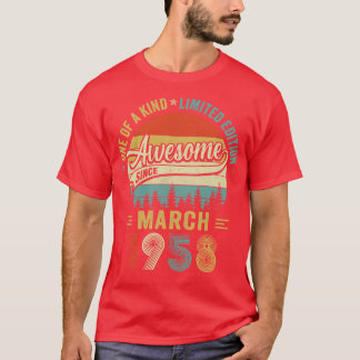 March 1958 Vintage 65 Years Old Retro 65th Birthda T-Shirt