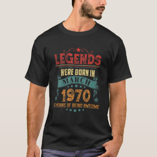 March 1970 52 Years Of Being Awesome 52 Birthday L T-Shirt