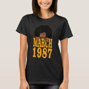 March 1987 35th Birthday 35 Years Old Black Women T-Shirt