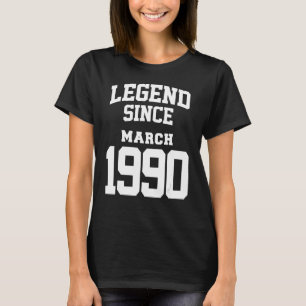 March 1990 33rd Birthday Legend 33 Years Old T-Shirt