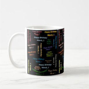 March, 1 Birthday Mug