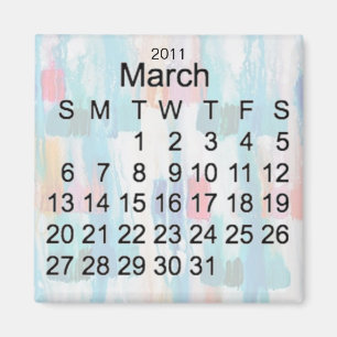 March 2011 Miniature Calendar Magnet