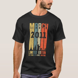 March 2011 T 10 Year Old 2011 Birthday Gift T-Shirt