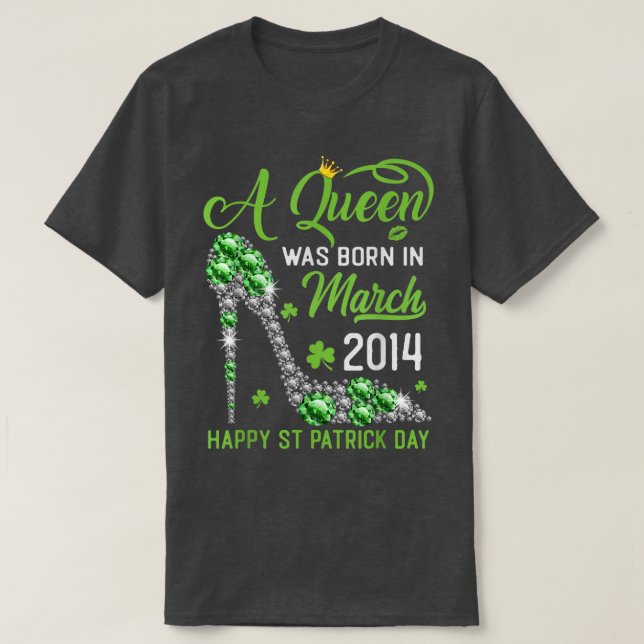 March 2014 9th Birthday Happy St Patrick's Day Sha T-Shirt (Design Front)