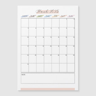 March 2025 Magnetic Calendar