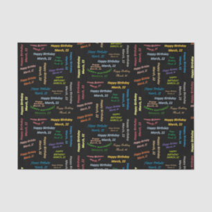 March, 22 Birthday Tissue Paper