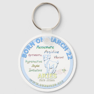 March 22nd Birthday - Aries Key Ring