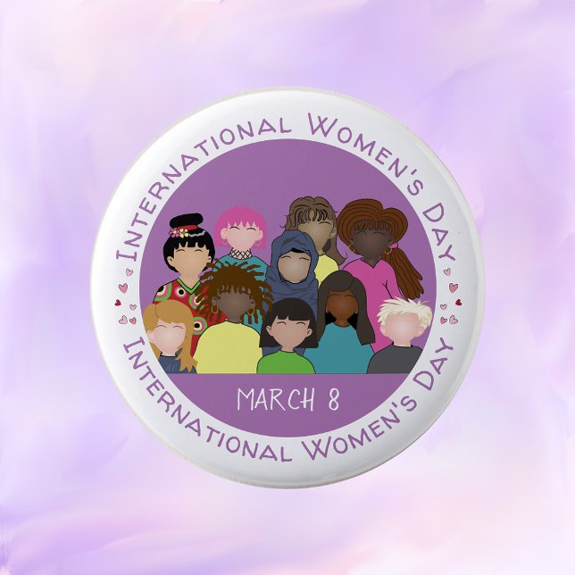 March 8 | International Women's Day Pin Button (Creator Uploaded)