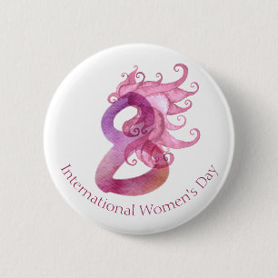 March 8th International Women's Day 6 Cm Round Badge