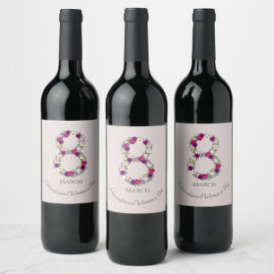 March 8th International Women's Day Wine Label