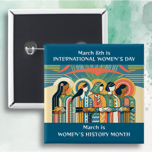 March 8th is International Women's Day  15 Cm Square Badge