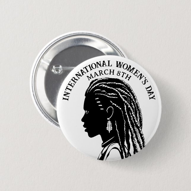 March 8th is International Women's Day 6 Cm Round Badge (Front & Back)