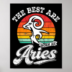 March April Birthday Astrology Quote Retro Aries Poster