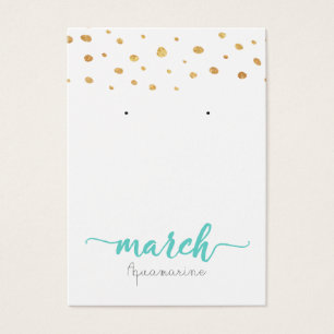 March Aquamarine Birthstone Earring Card
