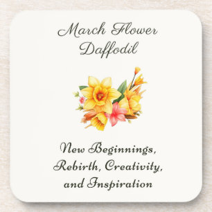 March Birth Month Flower Daffodil Birth Gift     Coaster