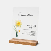 March Birth Month Flower Daffodil Personalised