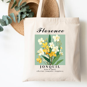 March Birth Month Flower Jonquil Shopping Cotton Tote Bag