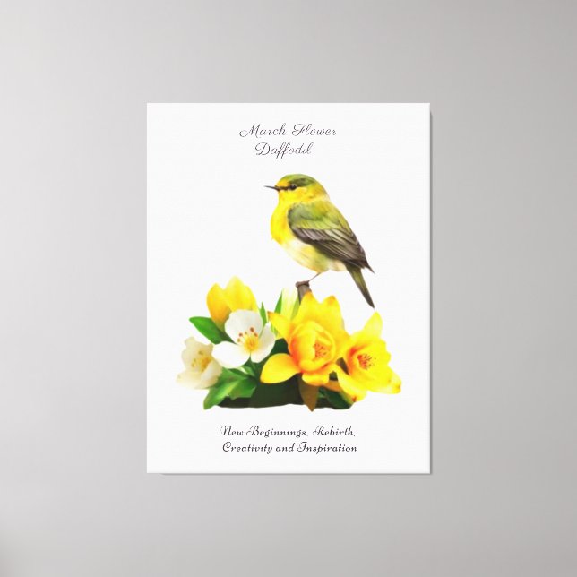 March Birth Month Flower Vibrant Birthday Gift Canvas Print (Front)