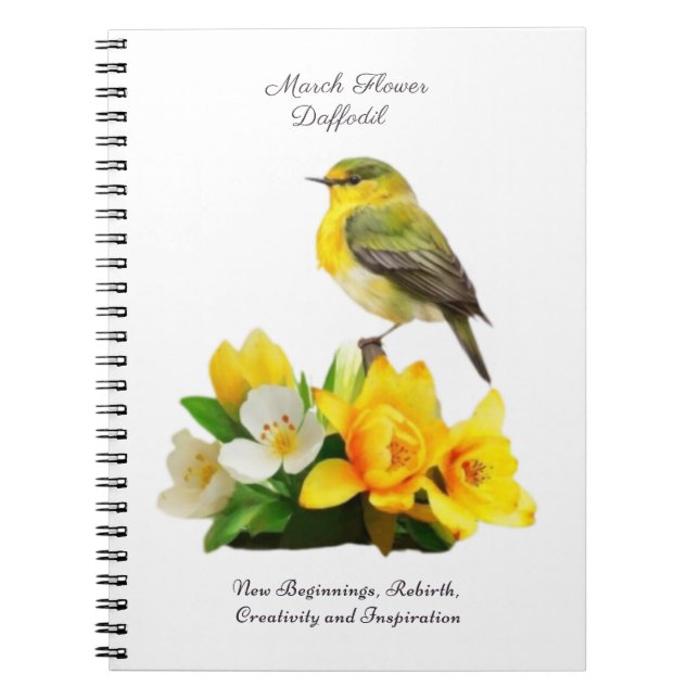 March Birth Month Flower Vibrant Birthday Gift Notebook (Front)