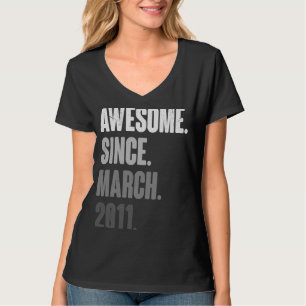 March Birthday 12th Decoration 12 Years Old Vintag T-Shirt