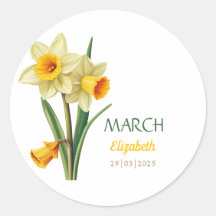 March Birthday Daffodil Birth Flower Personalised