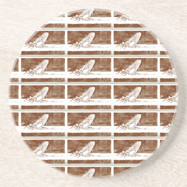 "March Brown" Dry Fly Pattern Coaster. Coaster (Front)