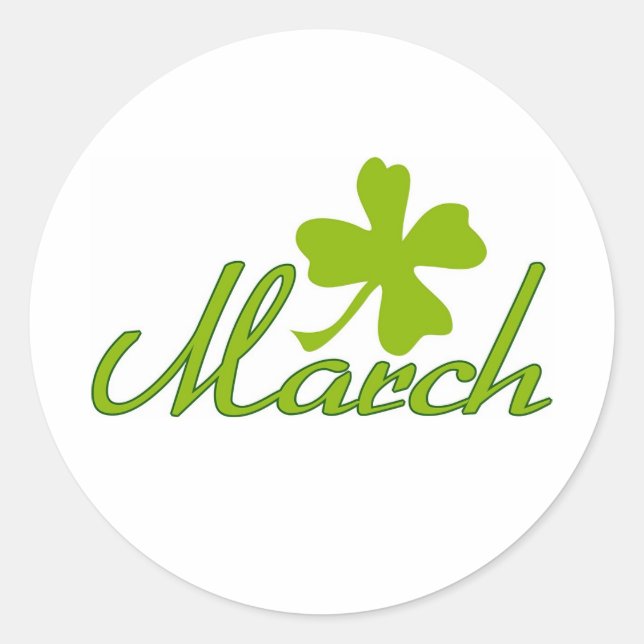March Classic Round Sticker (Front)