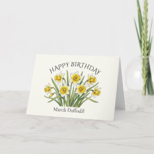 March Daffodil Birthday Card
