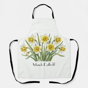 March Daffodil Flowers Apron