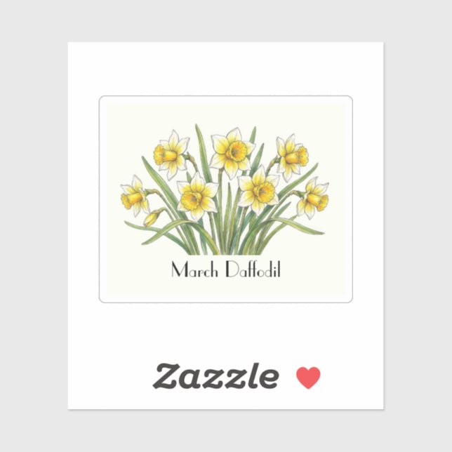 March Daffodil Flowers  Sticker (Sheet)