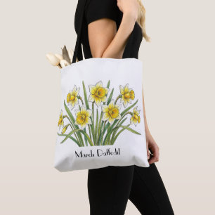 March Daffodil Flowers Tote Bag