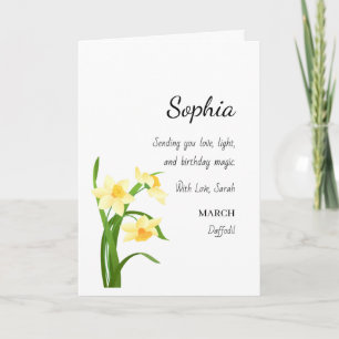 March Daffodil Personalised Birthday Card