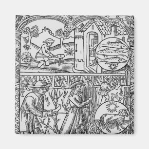 March, fishing and pruning trees, Pisces Magnet