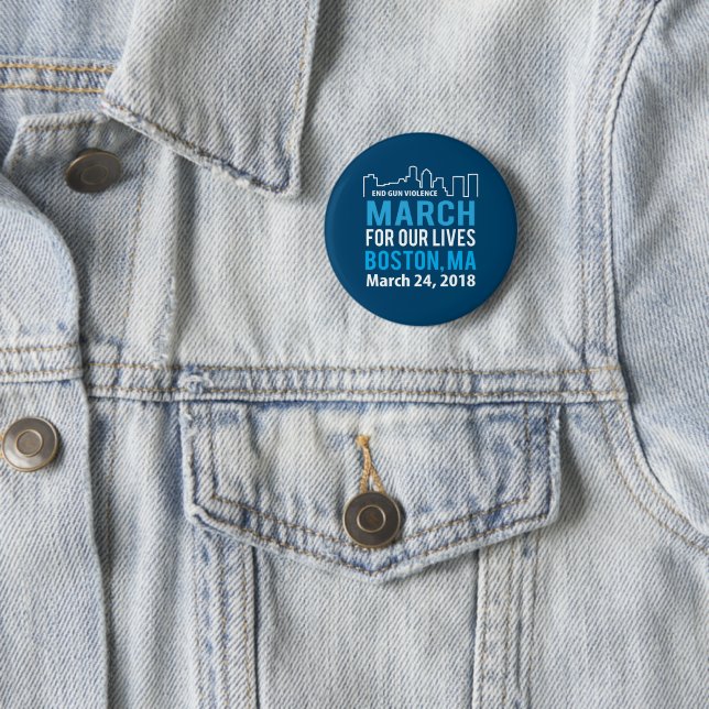 March For Our Lives Boston MA March 24 6 Cm Round Badge (In Situ)