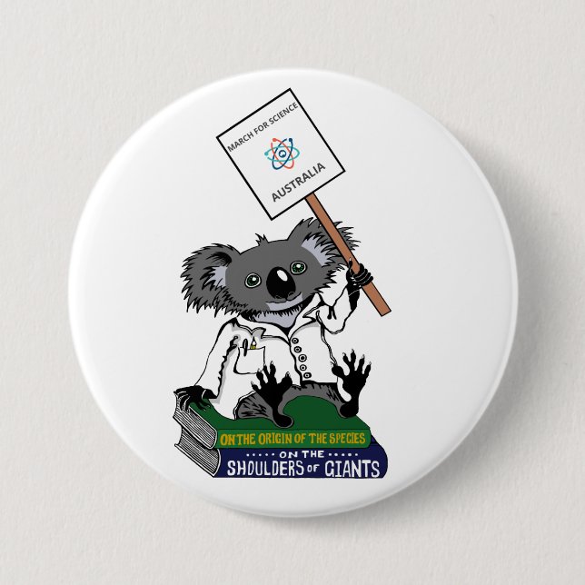 March for Science Australia - Koala 7.5 Cm Round Badge (Front)